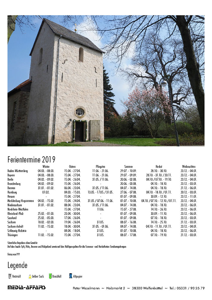 Ferien und Feiertage
